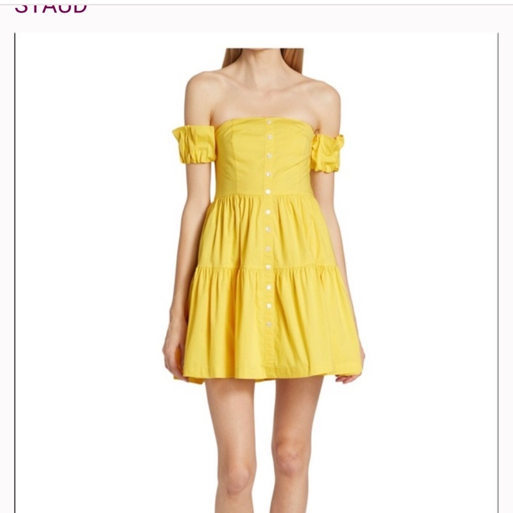 STAUD Elio dress size 4 in yellow